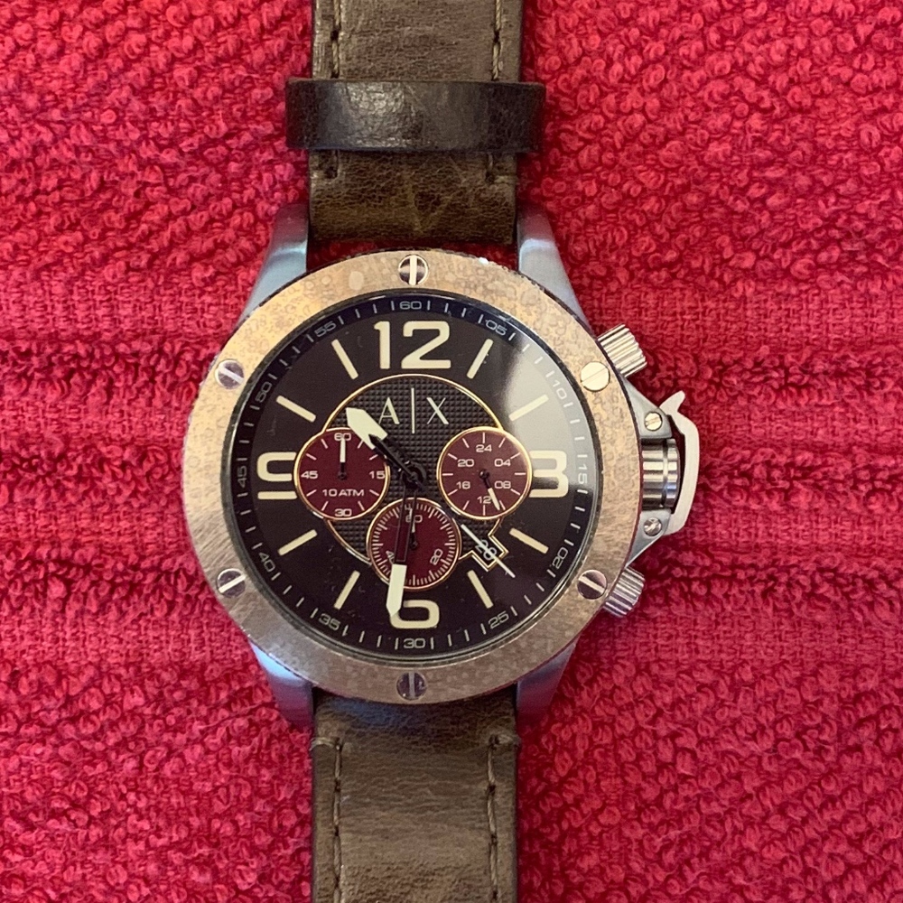 Armani Exchange Men's AX1518 Brown Leather Watch